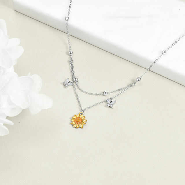 Sonnenblumen-Knöchelarmband aus 925er-Sterlingsilber, verstellbare Fußkettchen, Schmuck, Geschenke für Frauen-2