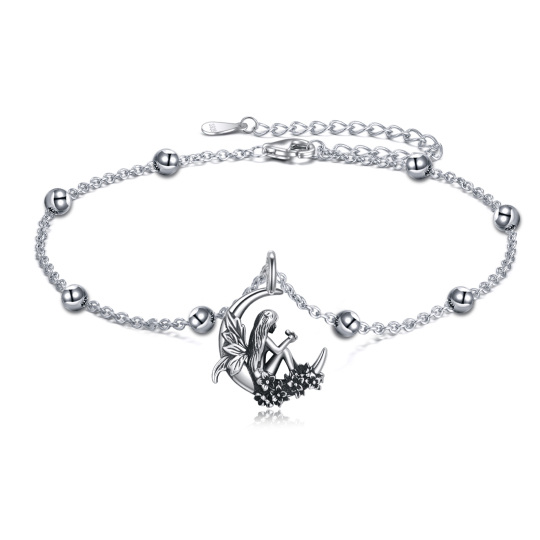 Sterling Silver Moon Single Layer Anklet