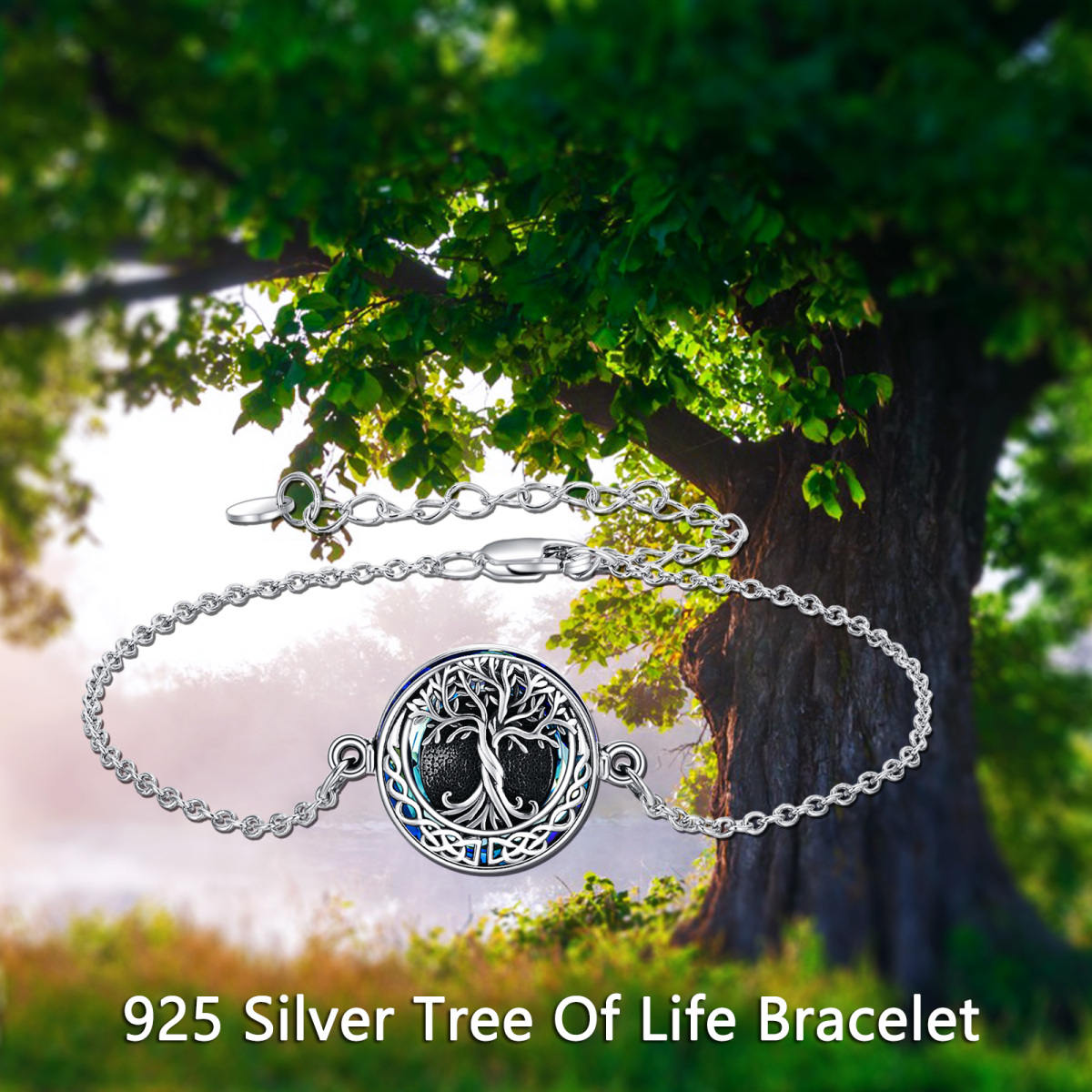 Sterling Silver Crystal Tree Of Life & Celtic Knot Urn Bracelet for Ashes-6