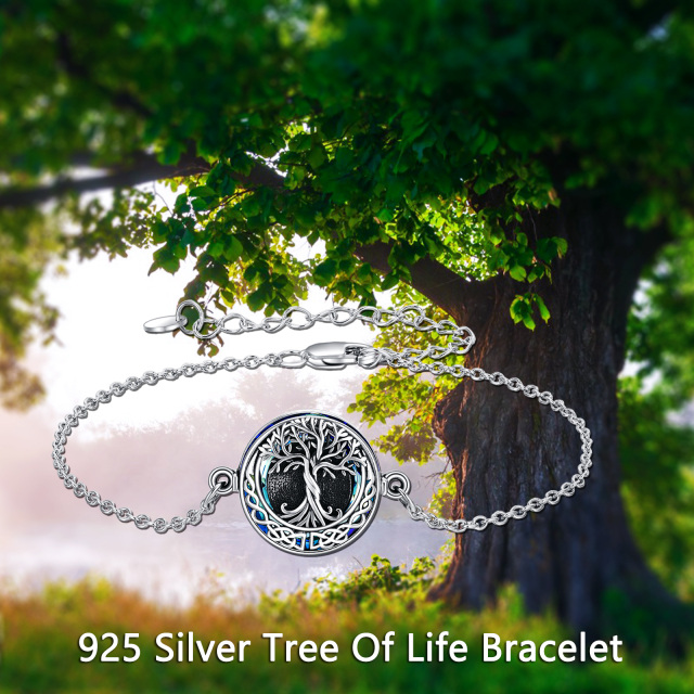Sterling Silver Crystal Tree Of Life & Celtic Knot Urn Bracelet for Ashes-5
