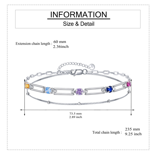 Bracelet de chaîne en argent sterling avec perles de cristal-4