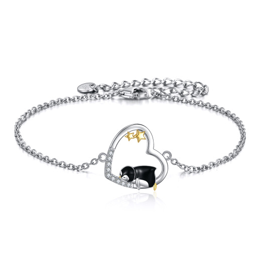 Bracelet pingouin en argent sterling bijoux pingouin cadeau pour femmes filles
