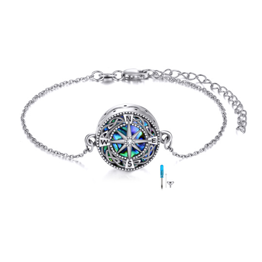 Bracciale per urne in argento sterling con nodo celtico e bussola per le ceneri, con parol