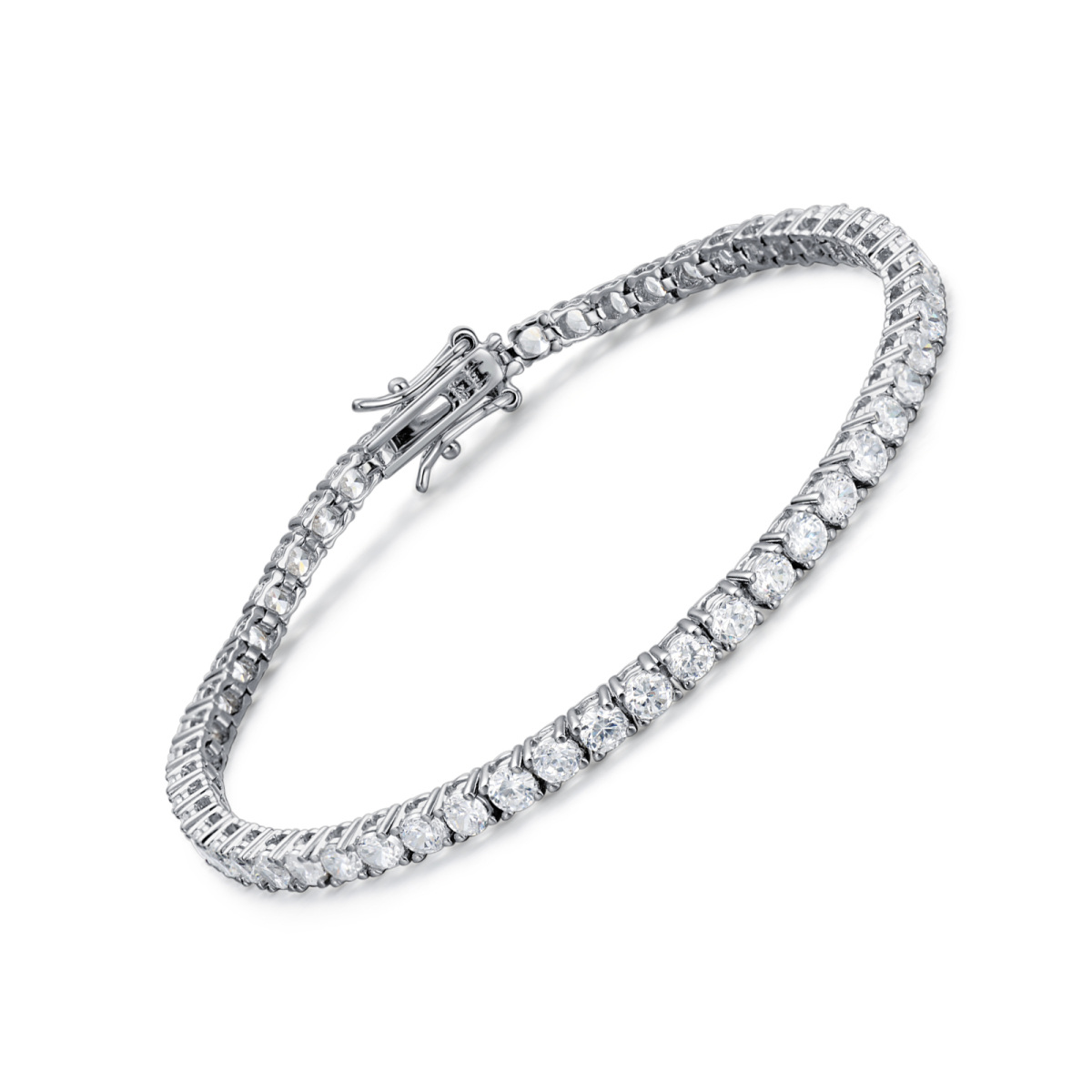 Bracelet en argent sterling avec chaîne de tennis en zircon-1