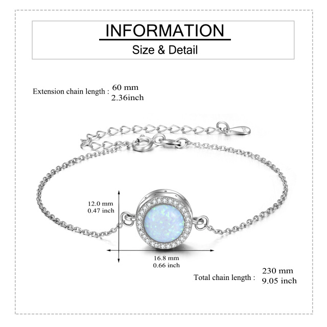 Sterling Silver Opal Bead Urn Bracelet for Ashes-6
