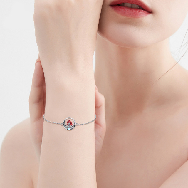 Pulsera de plata de ley con colgante de seta de luna y nudo celta-1