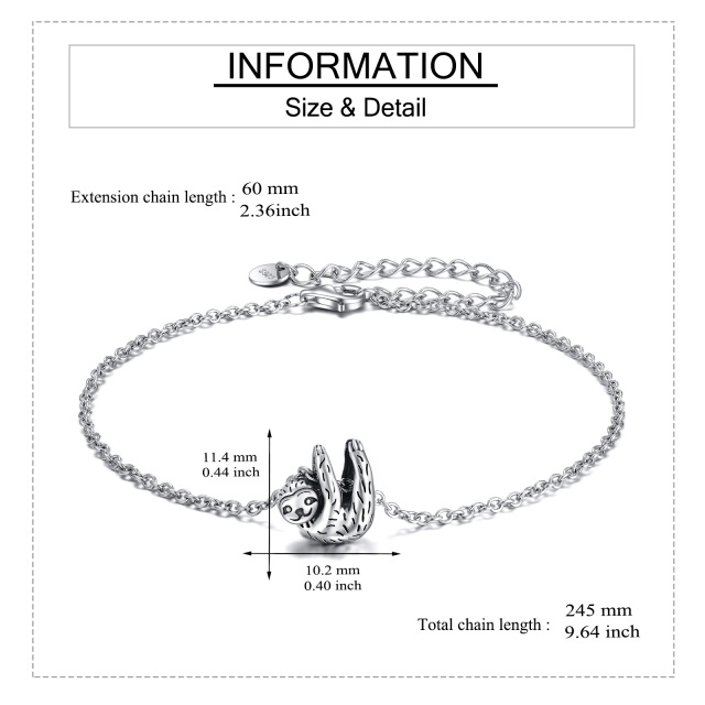 Bracelet en argent sterling avec pendentif paresseux texturé-5