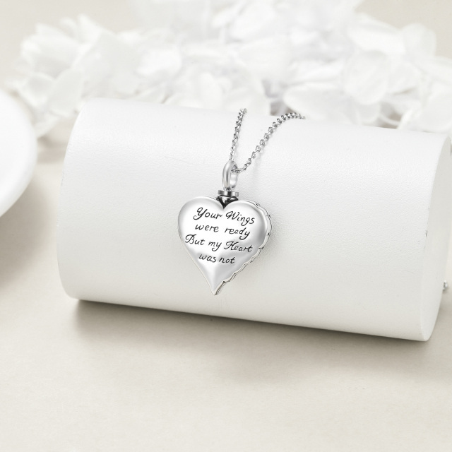 Sterling Silver Circular Shaped Cubic Zirconia Paw & Heart Urn Necklace for Ashes with Engraved Word-4