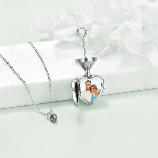 Collana in argento sterling con conchiglia Abalone personalizzata con foto e cuore per le ceneri con parola incisa-4