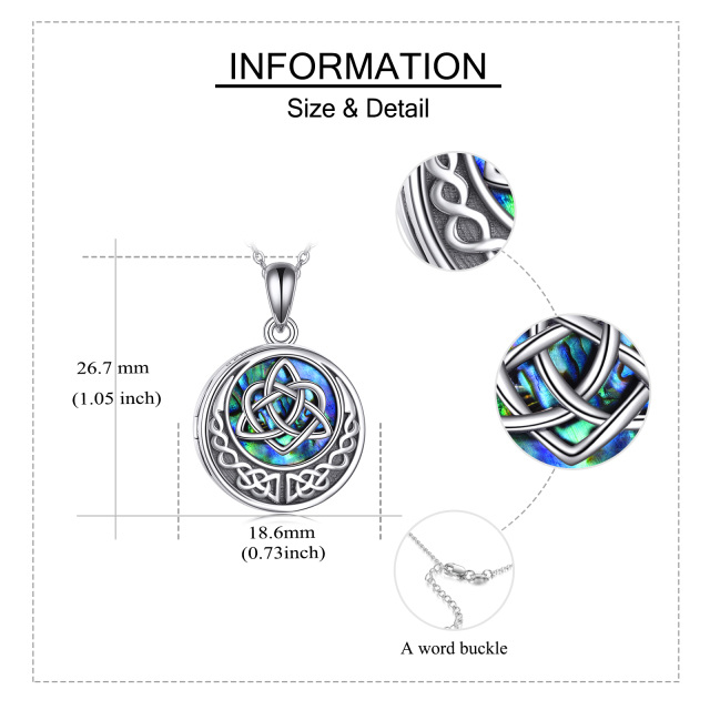 Collier en argent sterling Abalone Shellfish Love Knot Personalized Photo Locket Necklace-4