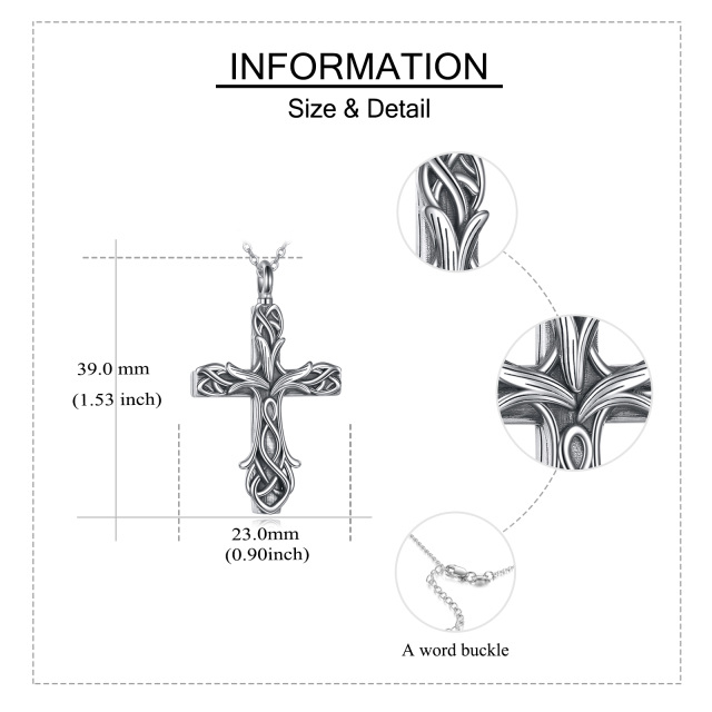 Colares de urna para cinzas, prata esterlina, cruz, joias de cremação para cinzas, joias de memória-4
