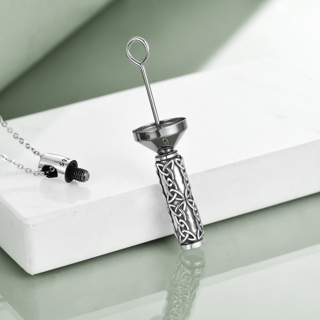 Collier d'urne en argent sterling avec pendentif nœud celtique pour cendres-3