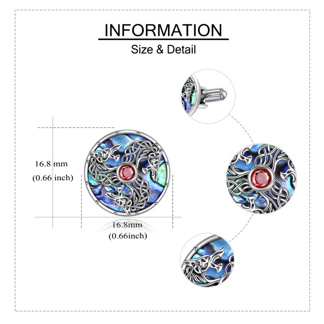 Sterling zilveren Keltische knoopwolfmanchetknopen met abalone smokingoverhemdmanchetknopen voor heren-5