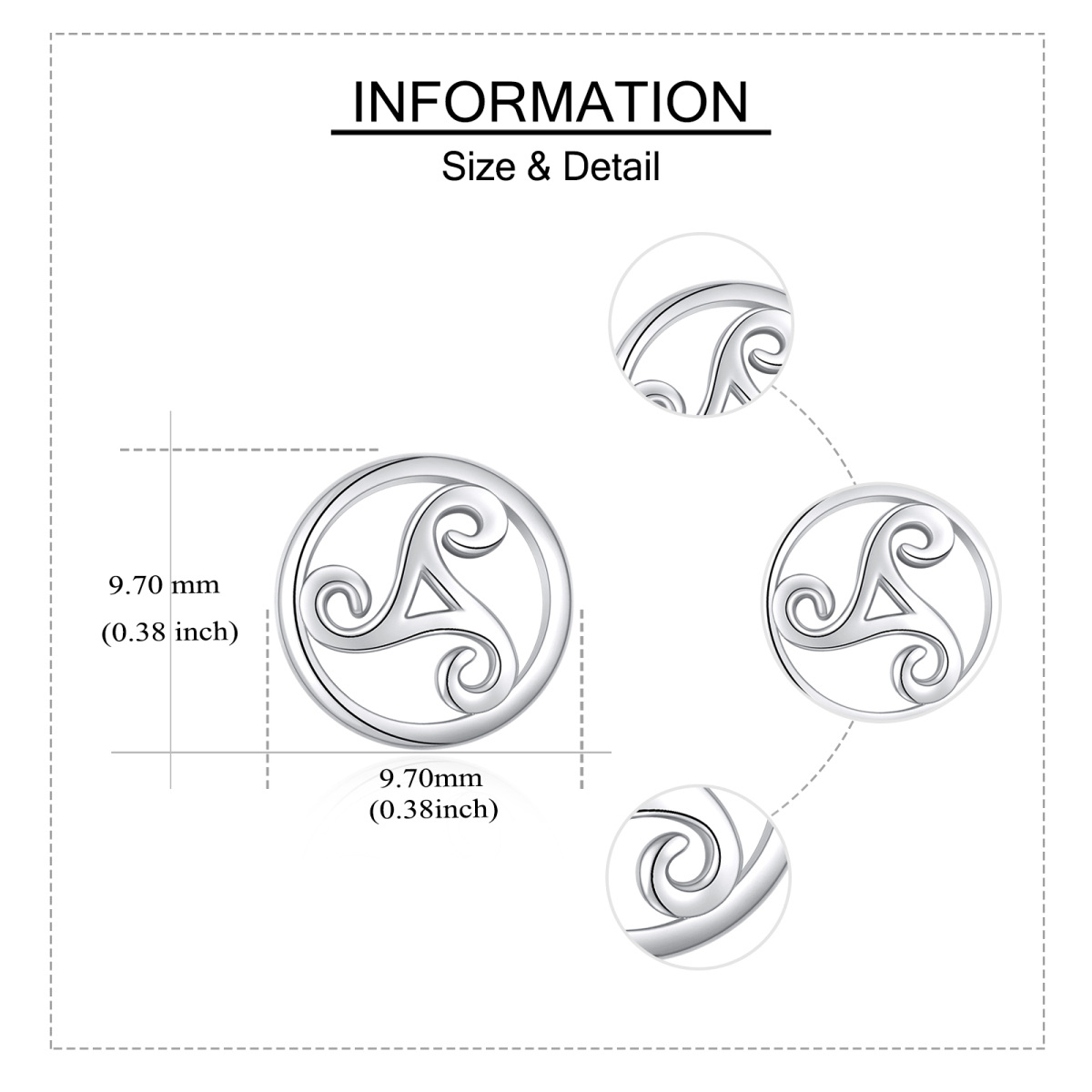 Sterling Silber Wikinger Runen Ohrstecker-3