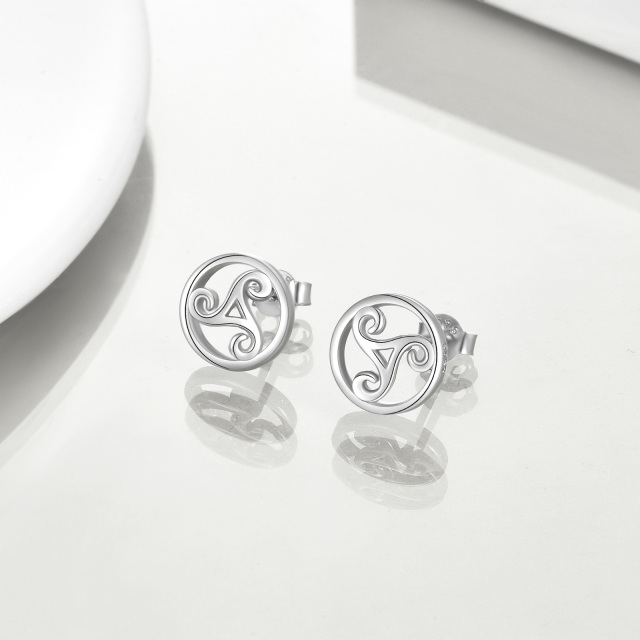 Sterling Silver Viking Rune Stud Earrings-6