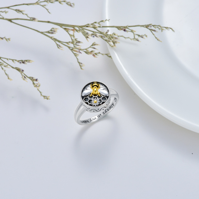 Sterling Silver Bee Urn Ring-2