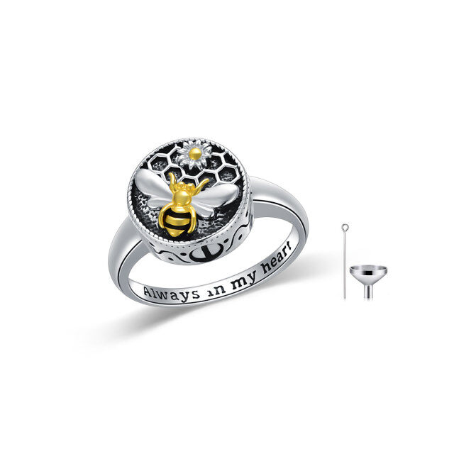 Sterling Silver Bee Urn Ring-0