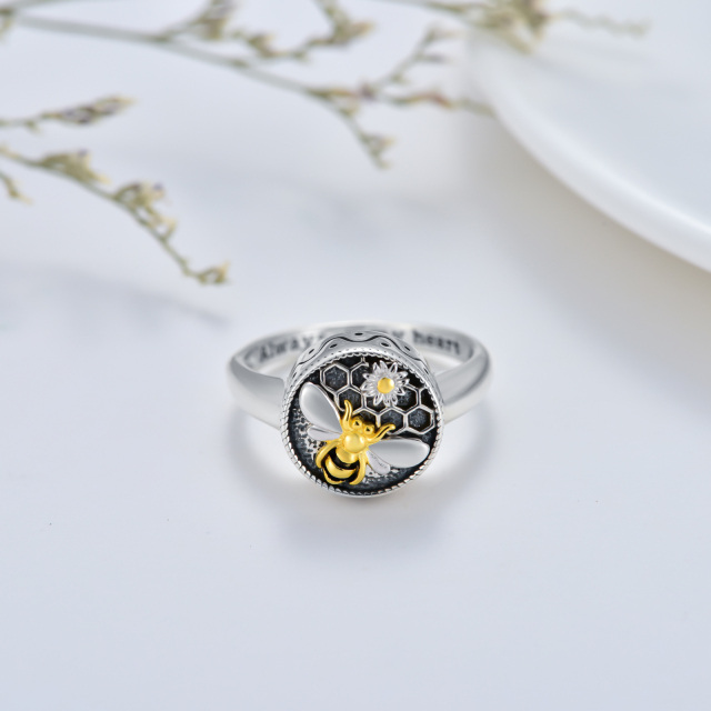 Sterling Silver Bee Urn Ring-3