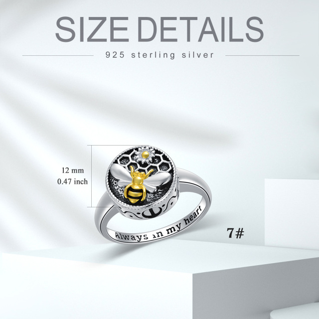 Sterling Silber Biene Urne Ring-4