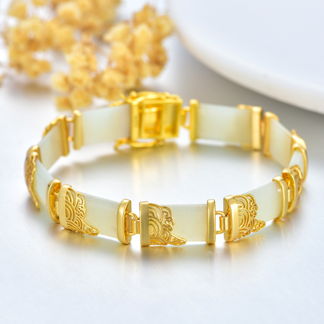 Bracelet en argent sterling avec pendentif nuage de jade plaqué or jaune-3