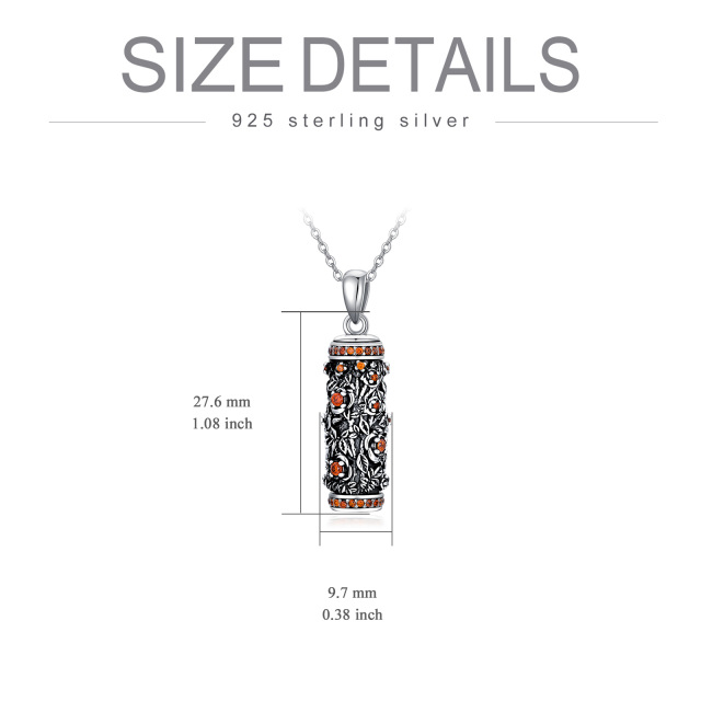 Sterling Silber zweifarbig Zirkonia Rose Urne Halskette für Asche-5