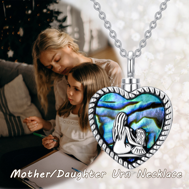 Sterling Silver Mother & Daughter Crystal Pendant Necklace with Cable Chain-3