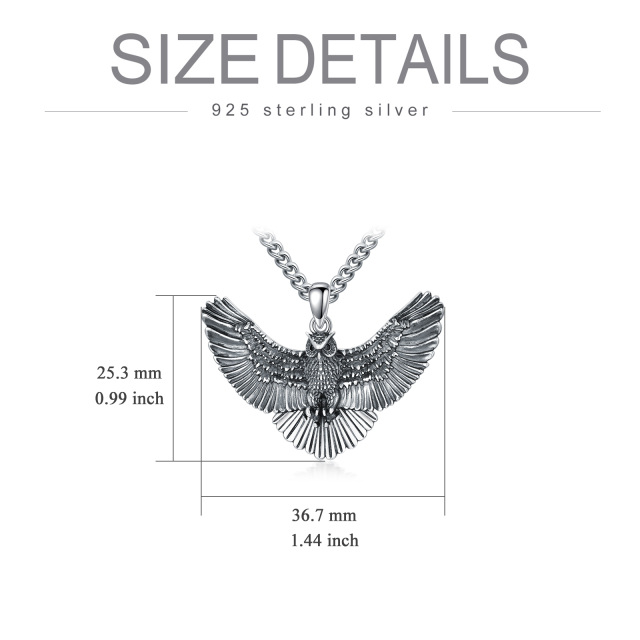 Sterling Silver Owl Pendant Necklace for Men-4