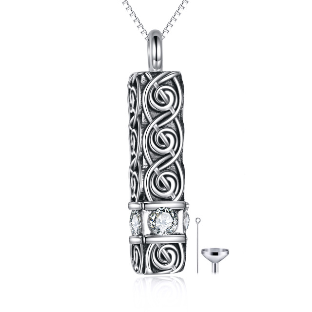 925 prata esterlina celta espiral nó cinzas colar memorial cremação jóias para meninas-0