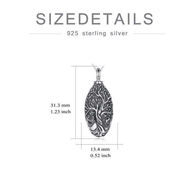 Collier en argent sterling pour cendres avec papillon et arbre de vie-4