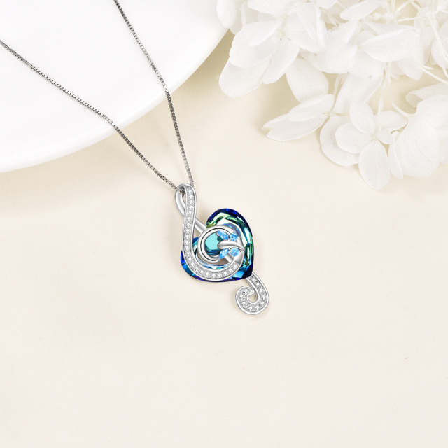 Prata esterlina cristal música nota jóias borboleta clave de sol colar presentes-4