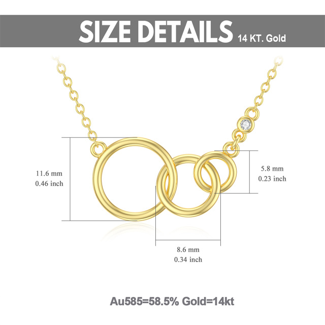 14K Gold Cubic Zirconia Mother Pendant Necklace-2