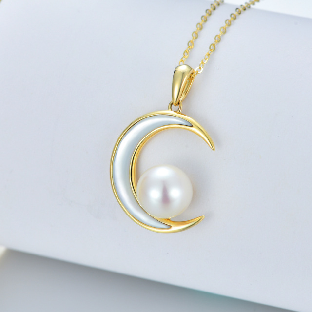 14K Gold Moon Pendant Necklace-4