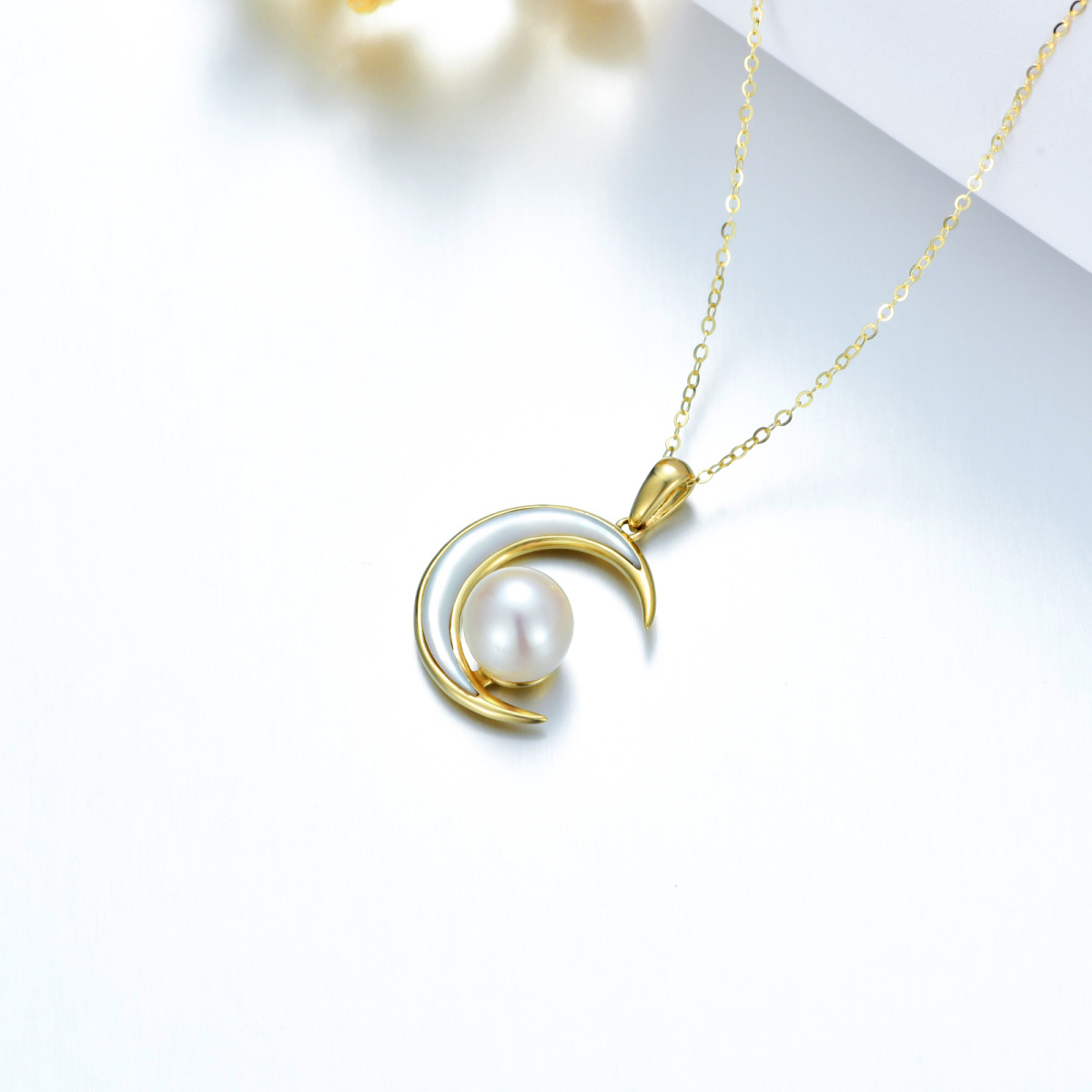 14K Gold Moon Pendant Necklace-6