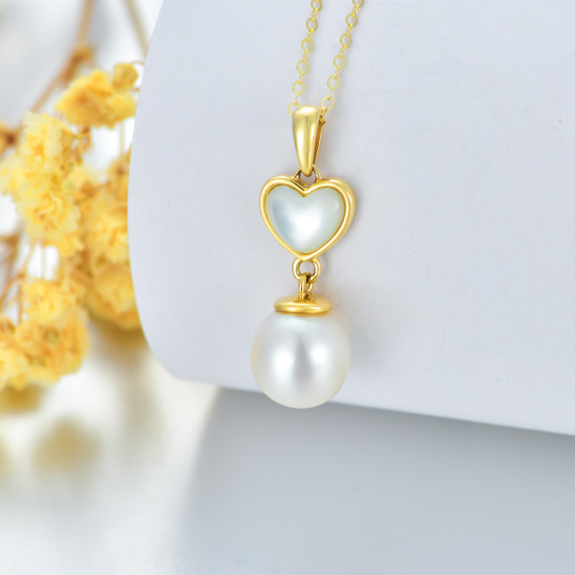 14K Gold Heart Shaped Heart Pendant Necklace-5