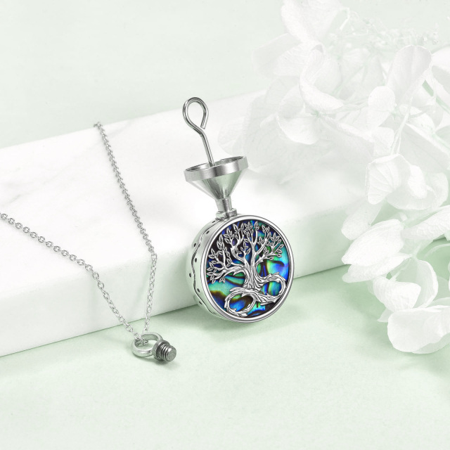 Sterling Silver Abalone Shellfish Tree Of Life & Infinity Symbol Urn Necklace for Ashes-2