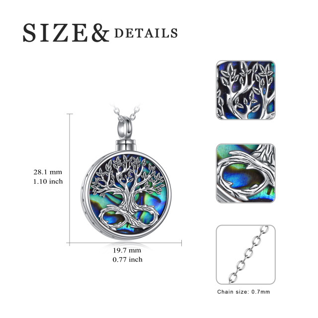 Sterling Silver Abalone Shellfish Tree Of Life & Infinity Symbol Urn Necklace for Ashes-4