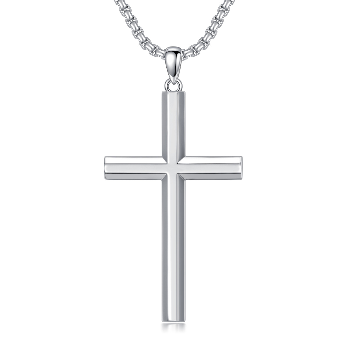 Collier en argent sterling avec pendentif en forme de croix pour hommes-1