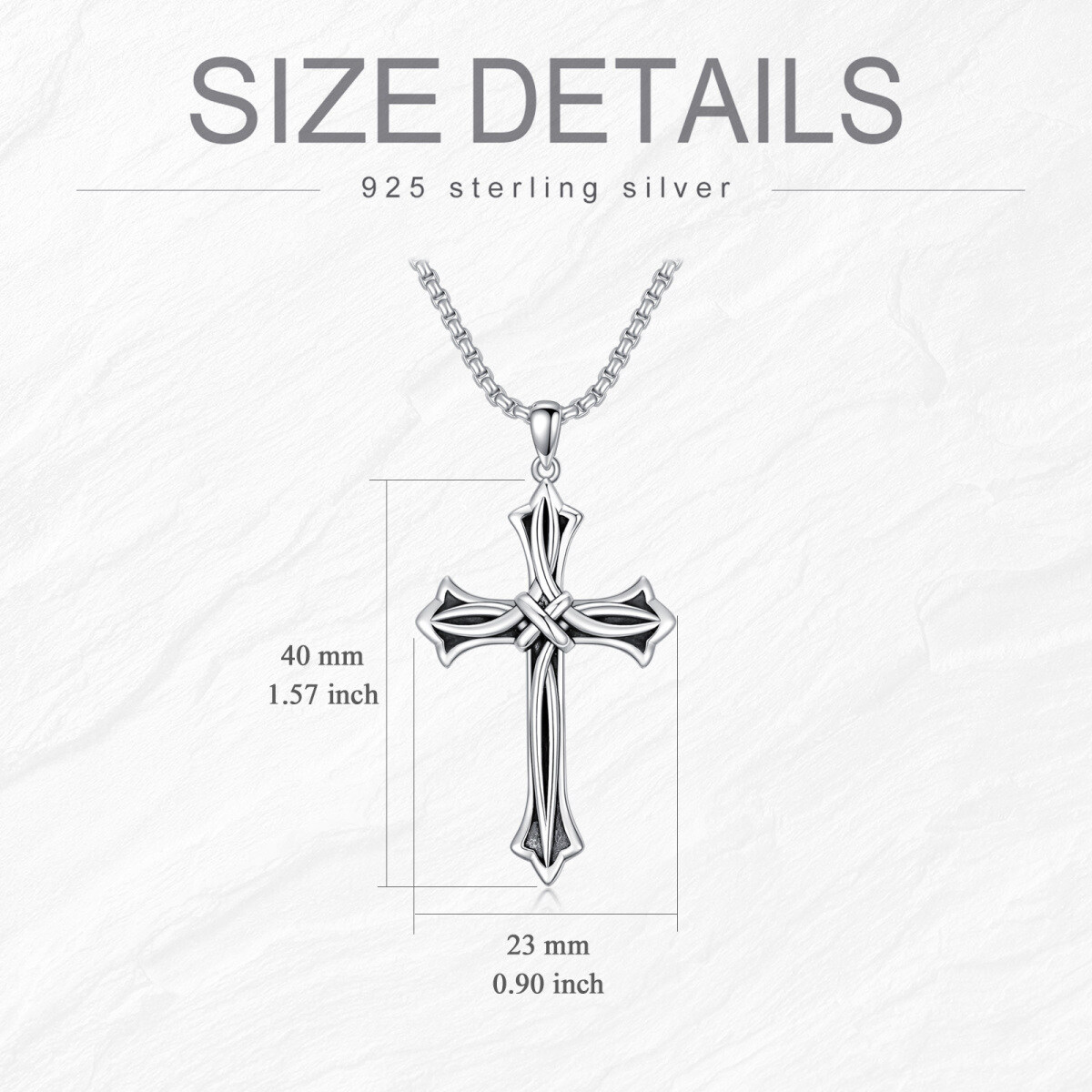 Sterling Silber Kreuz Knoten Anhänger Halskette für Männer-6