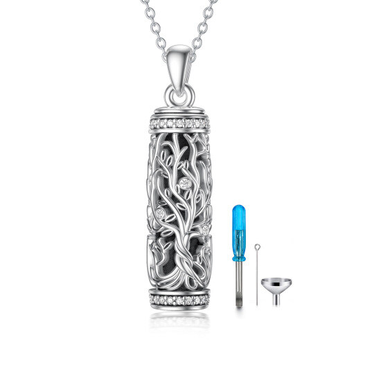 Collier d'urne arbre de vie en argent Sterling S925, collier de cendres pour humain