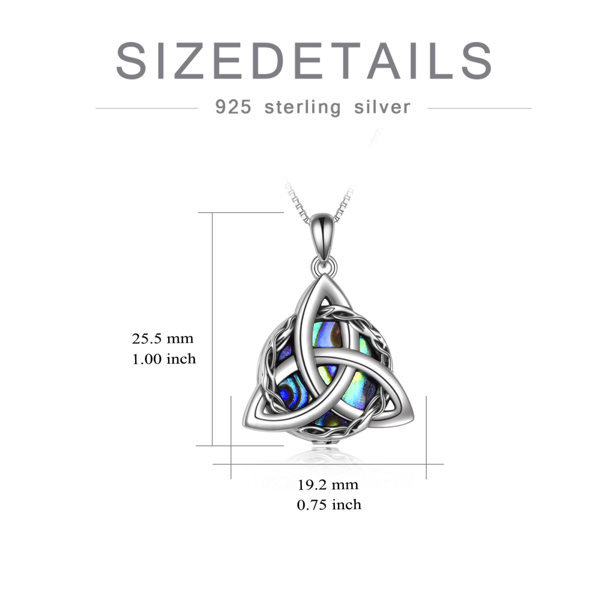 Sterling Silver Round Abalone Shellfish Celtic Knot Urn Necklace for Ashes with Engraved Word-6