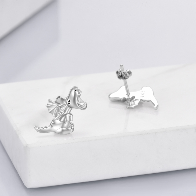 Boucles d'oreilles à tige de dinosaure en argent sterling Bijoux Cadeaux pour femmes-2