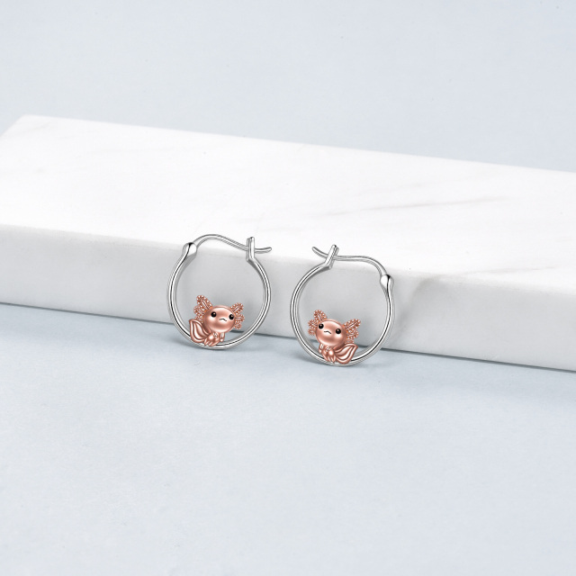 Boucles d'oreilles créoles Axolotl pour femmes, bijoux Axolotl en argent sterling 925-2