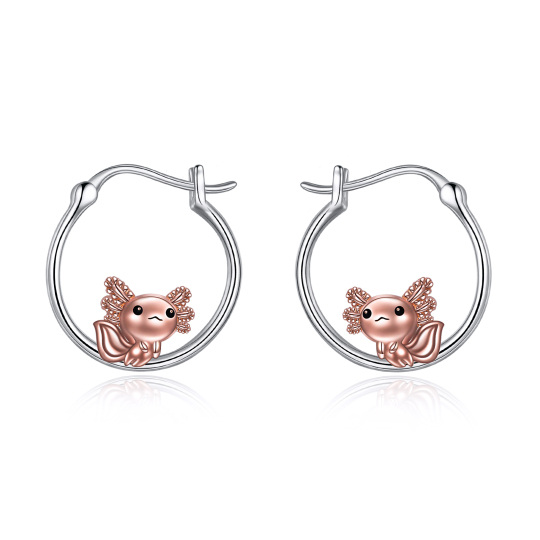 Boucles d'oreilles créoles Axolotl pour femmes, bijoux Axolotl en argent sterling 925