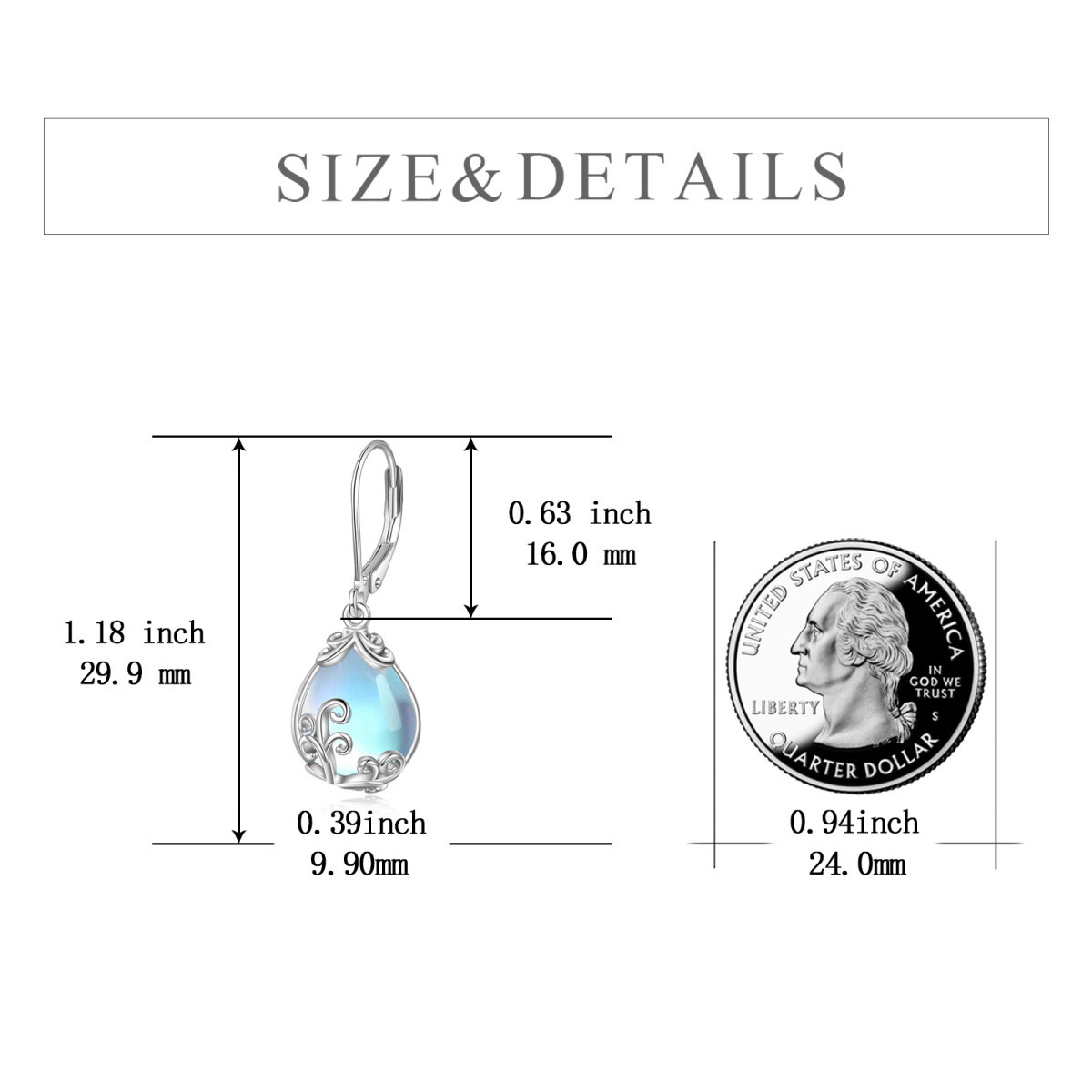 Boucles d'oreilles pendantes en argent sterling avec pierre de lune et filigrane-6