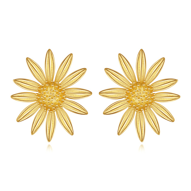 Sterling Silver Sunflower Stud Earrings Jewelry for Women -0