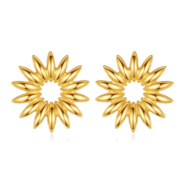 Sterling Silver Sunflower Stud Earrings Jewelry for Women -7