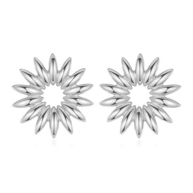 Sterling Silver Sunflower Stud Earrings Jewelry for Women -8