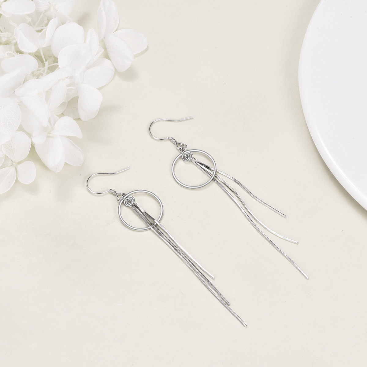 Sterling Silver Drop Earrings-4