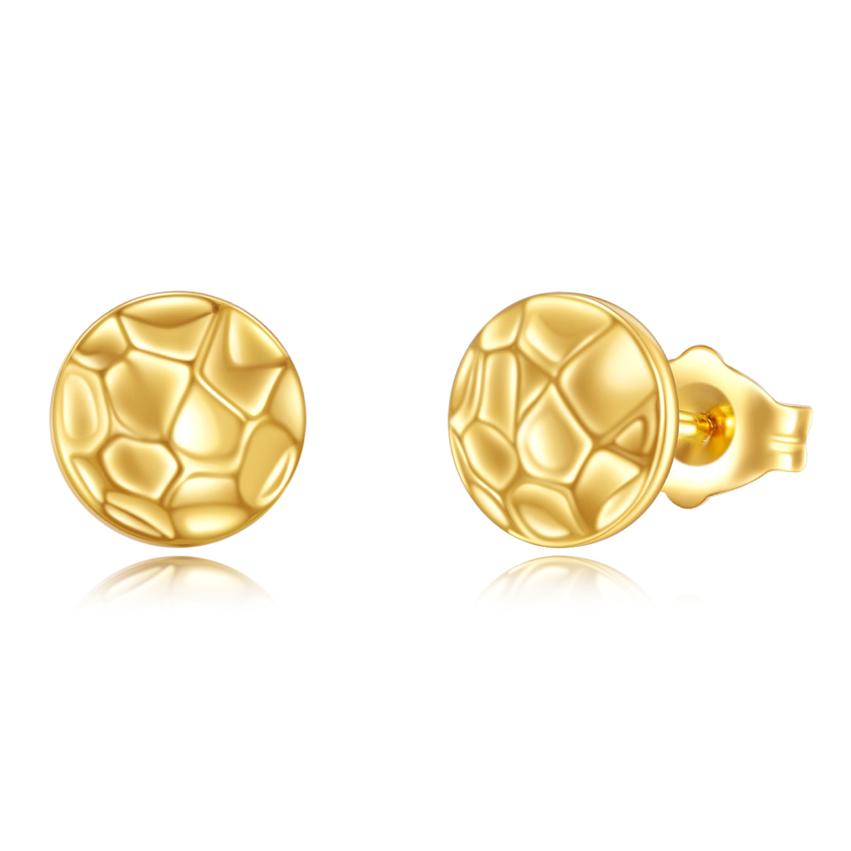 14K Gold Ball Stud Earrings-1