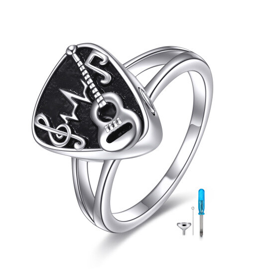 Sterling Silver Music Guitar Urn Ring